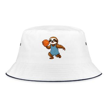 Faultiere Basketball - Bucket Hat - Weiß/Navy - Vorne