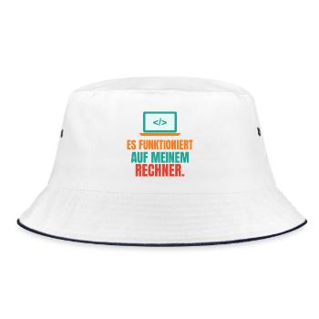 Es funktioniert auf meinem Rechner – IT Spruch - Bucket Hat - Weiß/Navy - Vorne