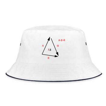 Algebraische Gleichung Typo Rot - Bucket Hat - Weiß/Navy - Vorne