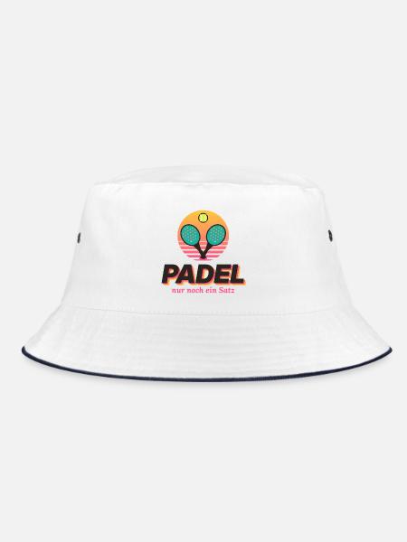 Padel Sunset Retro - Bucket Hat - Weiß/Navy