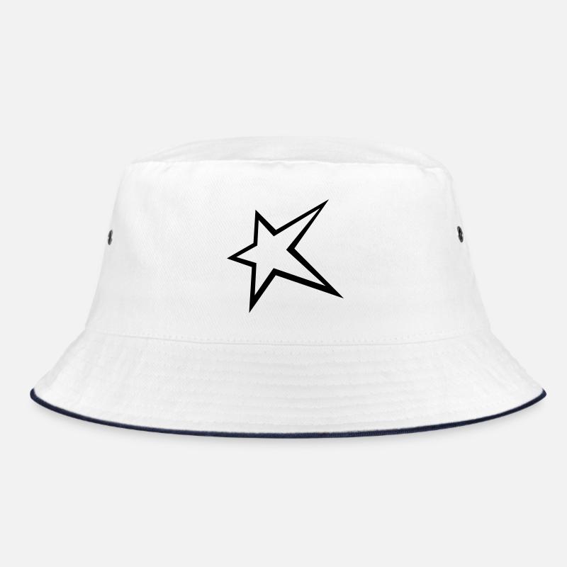 Cooler Stern - Bucket Hat - Weiß/Navy