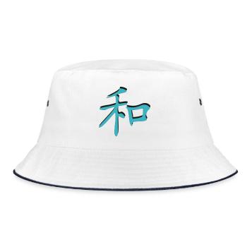 Harmony Kanji 3d - Bucket Hat - white/navy - Front