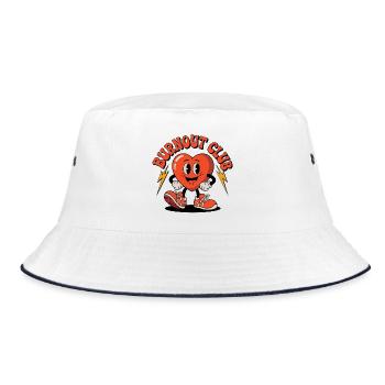 Burnout Club Heart Health Laughing Heart - Bucket Hat - white/navy - Front