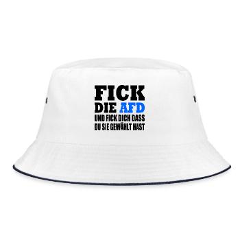 fick die afd und fick dich dass du sie gewählt has - Bucket Hat - Weiß/Navy - Vorne