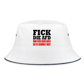 Fuck the AfD - Bucket Hat - white/navy - Front