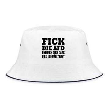 Afd - Bucket Hat - Weiß/Navy - Vorne