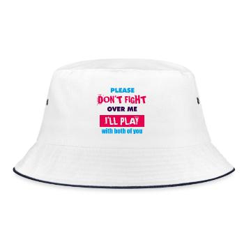 Please Don't Fight Over Me, I'll Play With Both - Bucket Hat - white/navy - Front