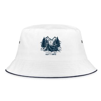 Camping Camper - Bucket Hat - white/navy - Front