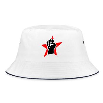 revolution fist (for black shirts) - Bucket Hat - Weiß/Navy - Vorne