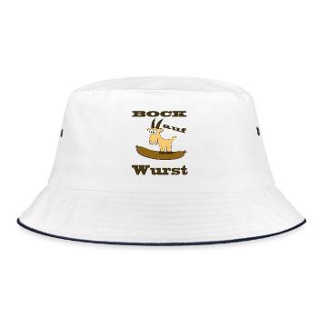 Comic Bock - Bock auf Wurst - Bucket Hat - Weiß/Navy - Vorne