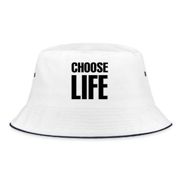 Choose life - Bucket Hat - Weiß/Navy - Vorne