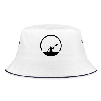 Emblème de canoë - Bob - blanc/marine - Devant