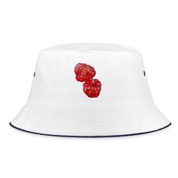 Himbeeren  - Bucket Hat - Weiß/Navy - Vorne