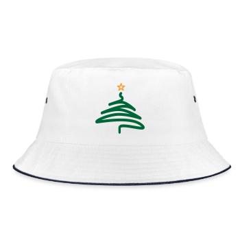 Weihnachtsbaum - Bucket Hat - Weiß/Navy - Vorne