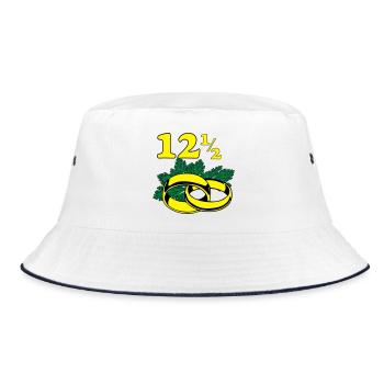 Petersilienhochzeit , Hochzeitstag (25) - Bucket Hat - Weiß/Navy - Vorne