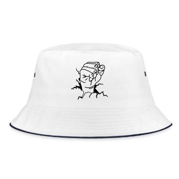 FIST BURSTING - Bucket Hat - Weiß/Navy - Vorne