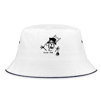 Schornsteinfeger Glücksbringer - Bucket Hat - Weiß/Navy - Vorne