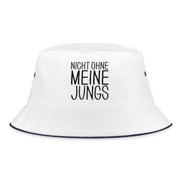 Nicht ohne meine Jungs - Bucket Hat - Weiß/Navy - Vorne