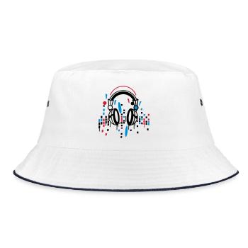 Headphones equalizer - Bucket Hat - white/navy - Front