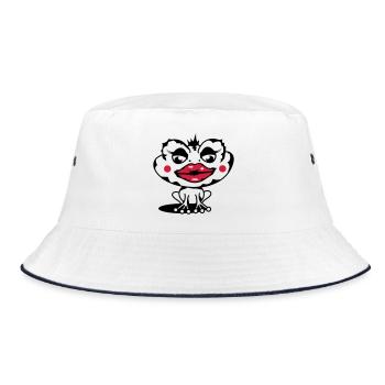 A toad with a thick lip - Bucket Hat - white/navy - Front