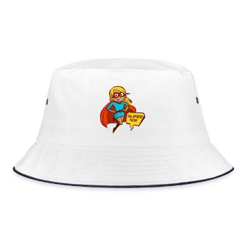 Super Mutter - Bucket Hat - Weiß/Navy - Vorne