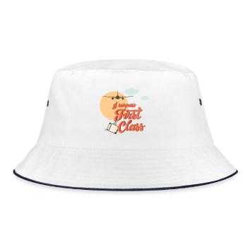 Ich übertreffe first class - Bucket Hat - Weiß/Navy - Vorne