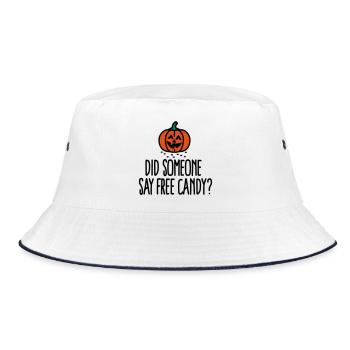 Hat jemand sagen, Süßigkeiten? Halloween - Bucket Hat - Weiß/Navy - Vorne