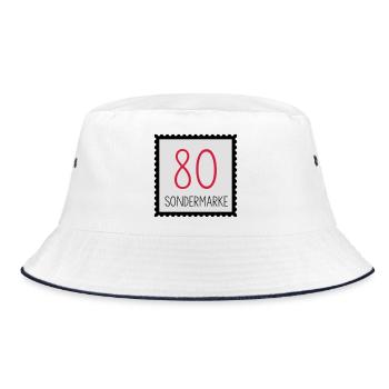 runder Geburtstag 80. Geburtstag Geschenk - Bucket Hat - Weiß/Navy - Vorne