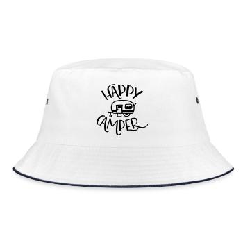 Happy Camper - Bucket Hat - white/navy - Front
