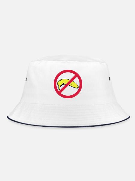 Banane verboten - Bucket Hat - Weiß/Navy - Vorne