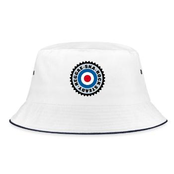 Ska, Rock Steady, Reggae Mod Target - Bucket Hat - Weiß/Navy - Vorne