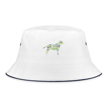 Golden Retriever Rally Obedience Wordcloud - Bucket Hat - Weiß/Navy - Vorne