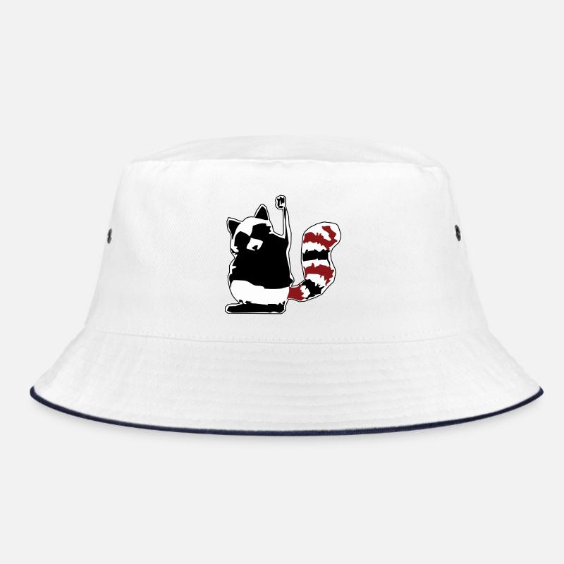 Starke Faust im Flaggenstil - Bucket Hat - Weiß/Navy