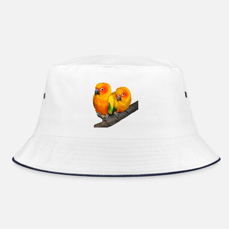 birds - Bucket Hat - white/navy
