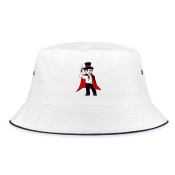 funny wizard with magic wand - Bucket Hat - white/navy - Front