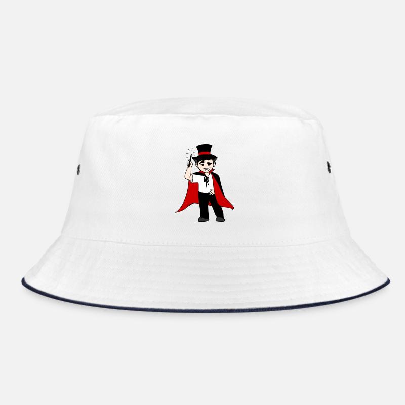 funny wizard with magic wand Bucket Hat