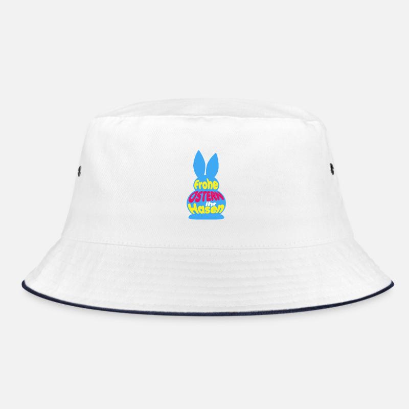Frohe Ostern ihr Hasen - Bucket Hat - Weiß/Navy