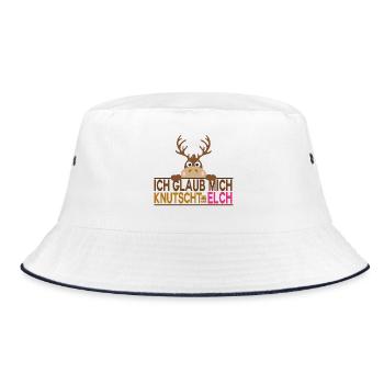 Ich glaub mich knutscht ein Elch - Bucket Hat - Weiß/Navy - Vorne
