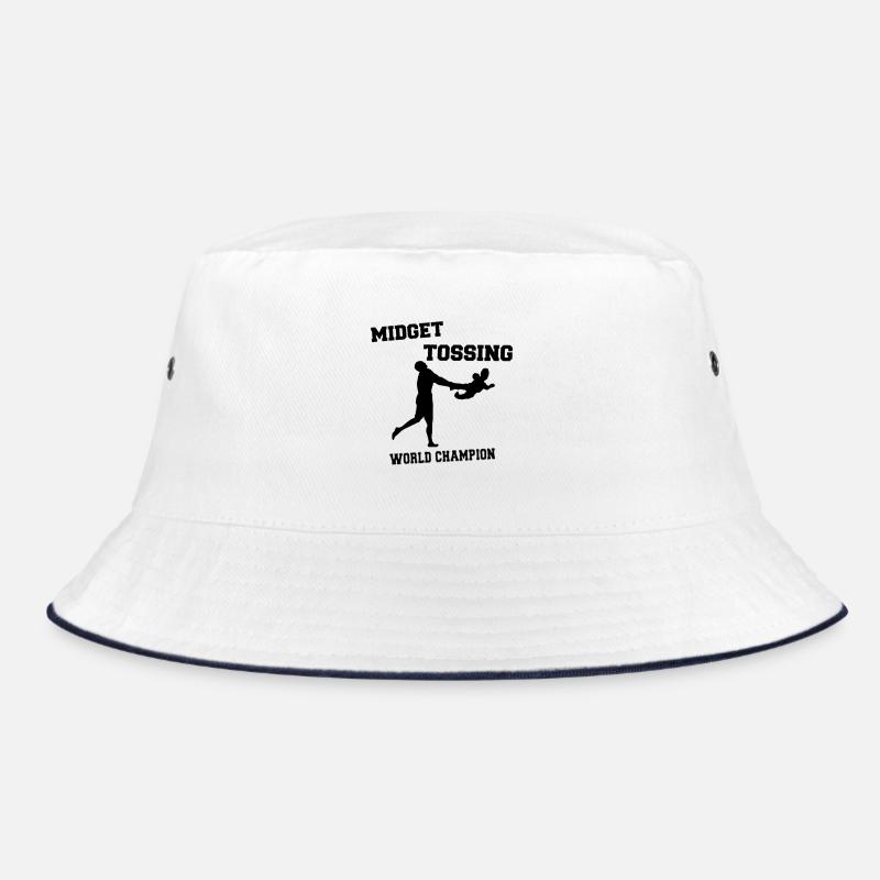 Midget Tossing World Champion Design - Bucket Hat - white/navy