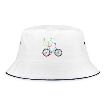 I Like My Bike T-Shirt & Gift - Bucket Hat - white/navy - Front