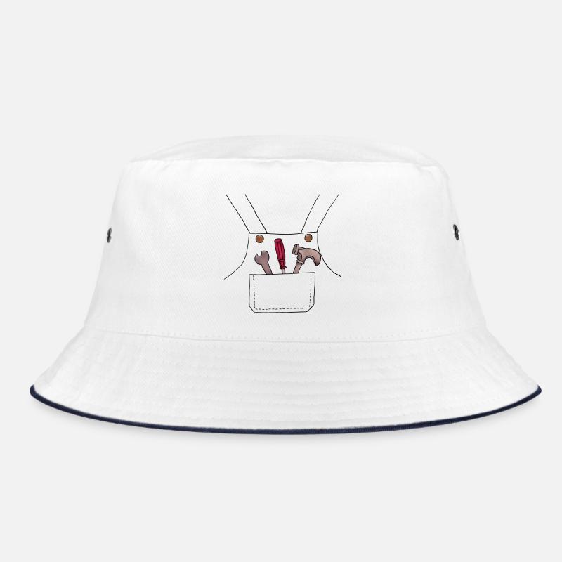 Handwerker - Bucket Hat - Weiß/Navy