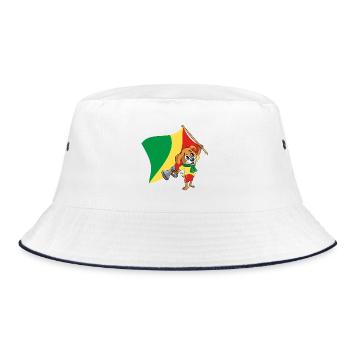 Kongo (Brazzaville) Fan Hund - Bucket Hat - Weiß/Navy - Vorne