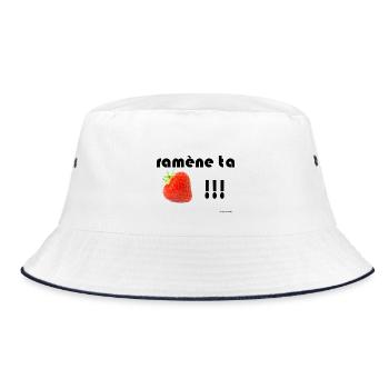 Sichern Sie Ihre Erdbeeren - Bucket Hat - Weiß/Navy - Vorne