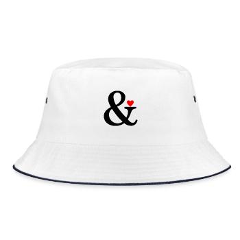 Ampersand Herz I Zeichen Symbol & Liebe Geschenk - Bucket Hat - Weiß/Navy - Vorne