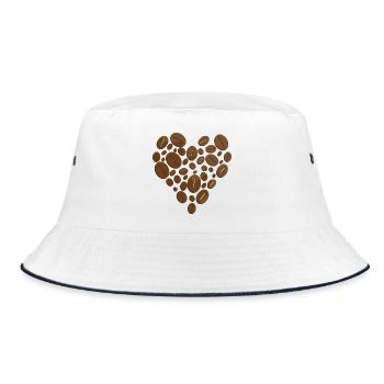 coffee - Bucket Hat - white/navy - Front