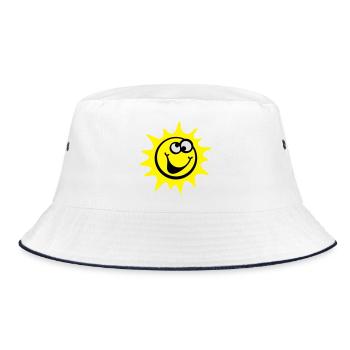soleil smiley 3c / style comique - Bob - blanc/marine - Devant