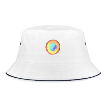 rainbow - Bucket Hat - white/navy - Front
