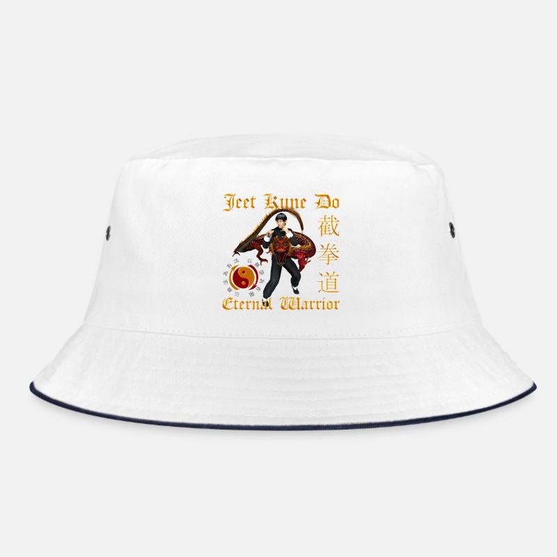 Jeet Kune Do Krieger - Bucket Hat - Weiß/Navy