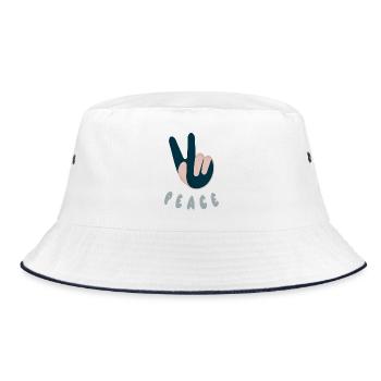 Peace - Bucket Hat - white/navy - Front