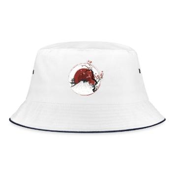 Fujiyama in the sunset White Edition - Bucket Hat - white/navy - Front